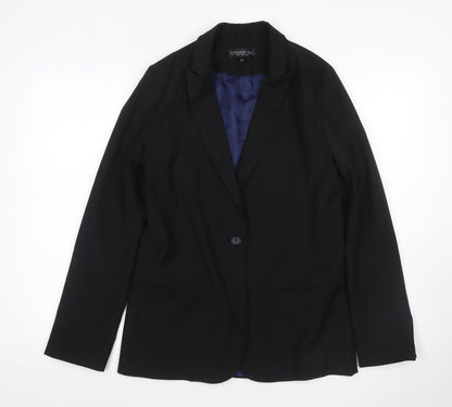 Topshop Women's Black Blazer - Size 10 Tall, Business