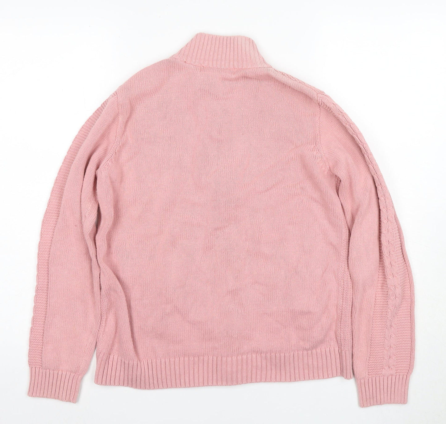 Womens UK Size S ISLE Pink Full Zip Jumper