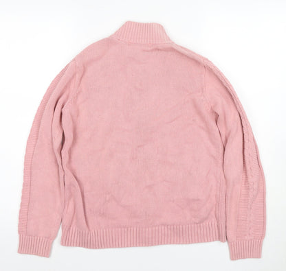 Womens UK Size S ISLE Pink Full Zip Jumper