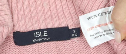 Womens UK Size S ISLE Pink Full Zip Jumper