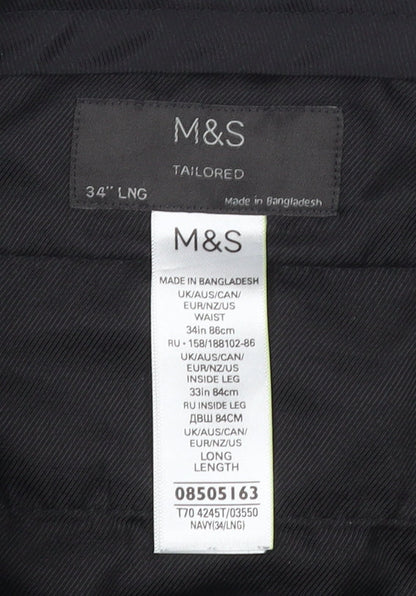 Marks and Spencer Men's Black Dress Pants 34 Regular