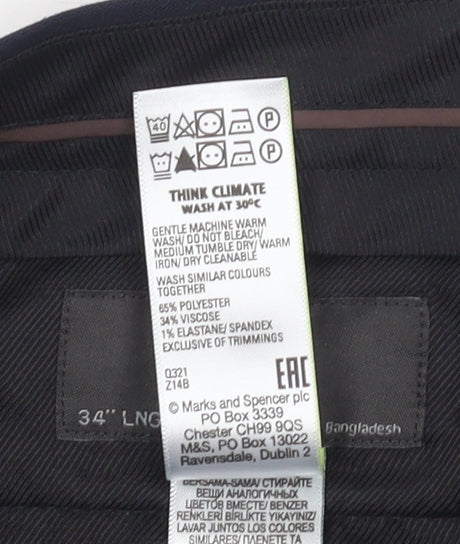 Marks and Spencer Men's Black Dress Pants 34 Regular