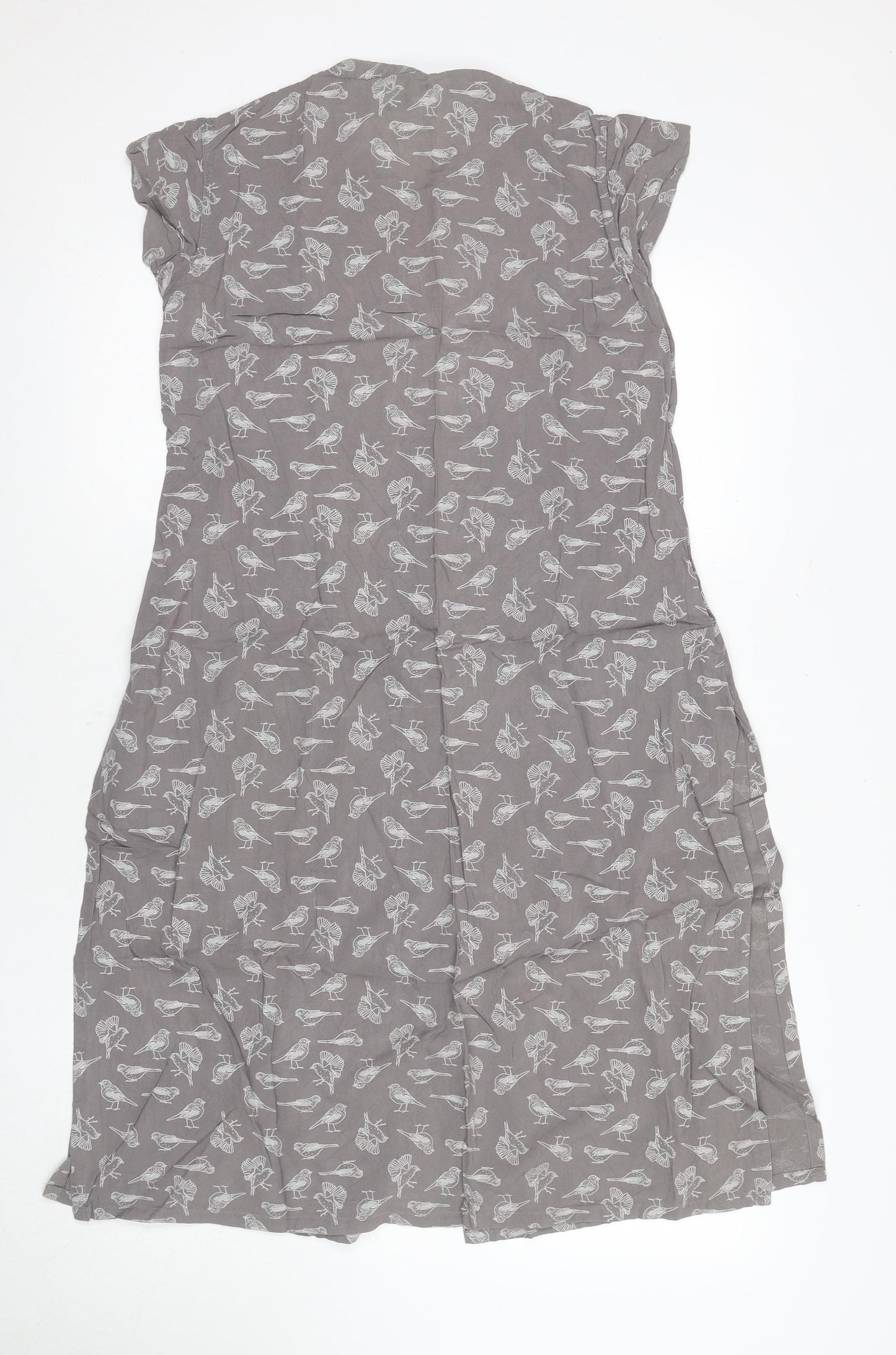 Ayasa Women's Grey Animal Print Shirt Dress Size 10