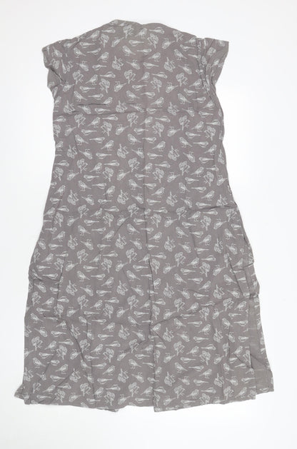 Ayasa Women's Grey Animal Print Shirt Dress Size 10