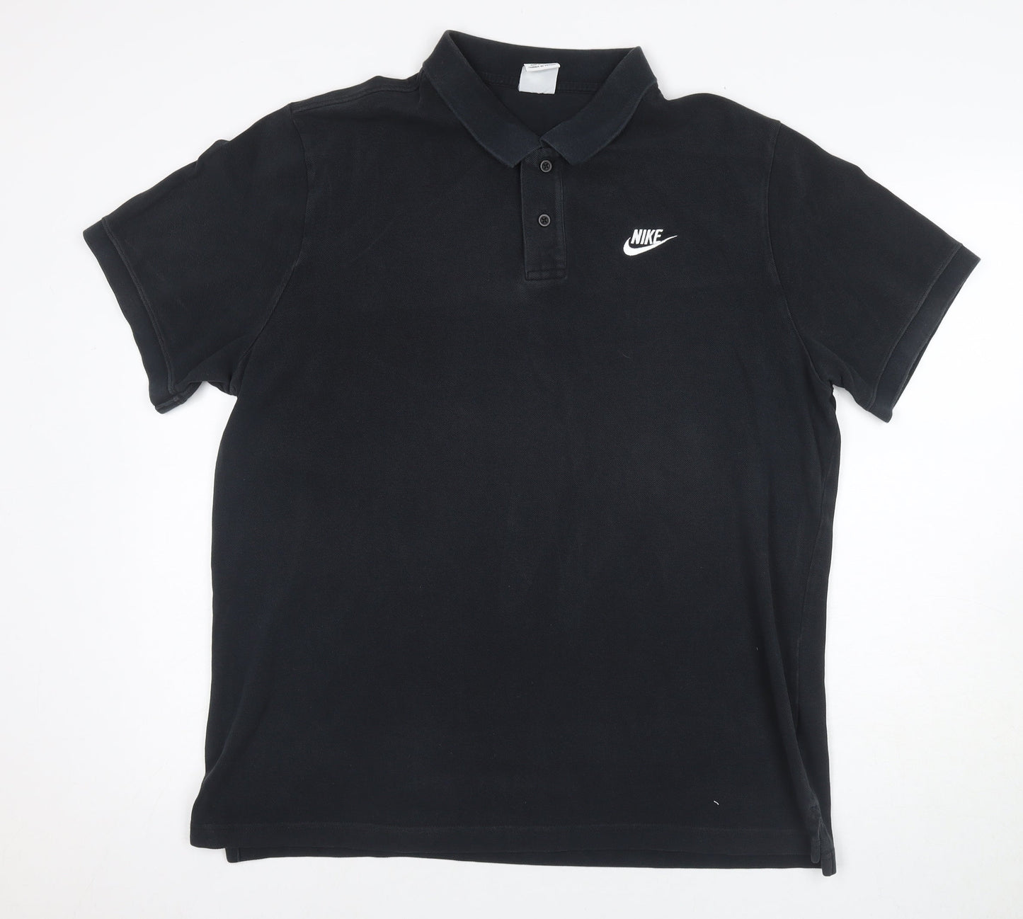 Nike Men's Black XL Cotton Short Sleeve Polo