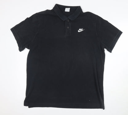 Nike Men's Black XL Cotton Short Sleeve Polo