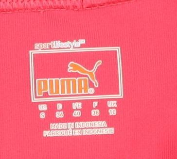 Womens UK Size 12 PUMA Pink Basic T-Shirt