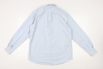 Marks and Spencer Men’s Blue Regular Fit Long Sleeve Shirt