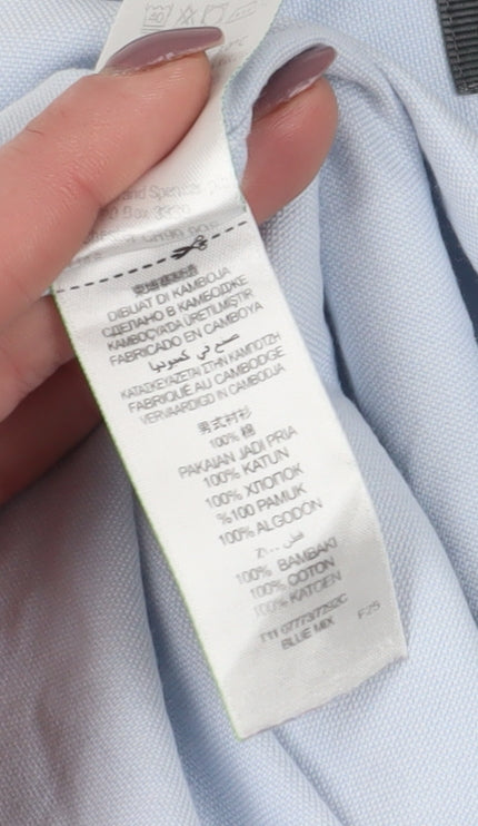 Marks and Spencer Men’s Blue Regular Fit Long Sleeve Shirt