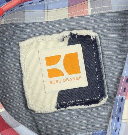 Boss Orange Men's Multicoloured Plaid Shirt M