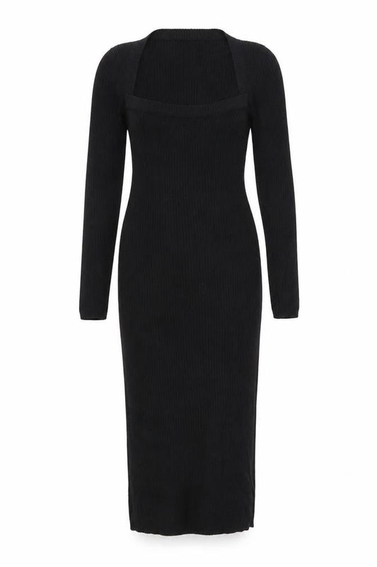 Brave Soul Black Midi Bodycon Dress - Medium