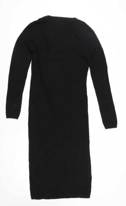 Brave Soul Black Midi Bodycon Dress - Medium