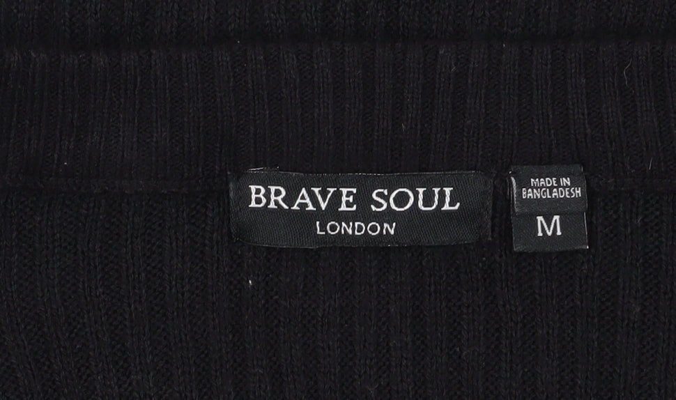 Brave Soul Black Midi Bodycon Dress - Medium