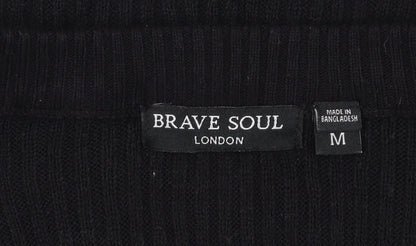 Brave Soul Black Midi Bodycon Dress - Medium