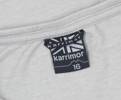 Karrimor Women's Grey V-Neck T-Shirt Size 16 Casual