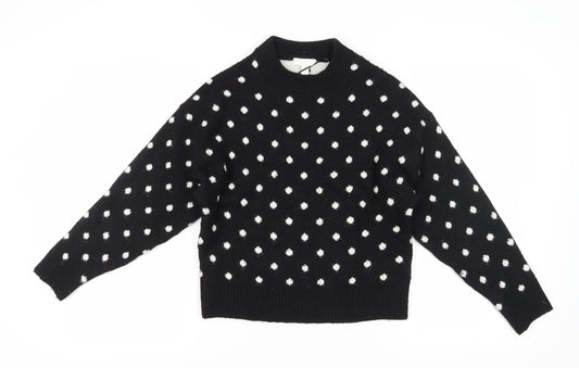 Womens UK Size XS H&M Black Pullover Jumper