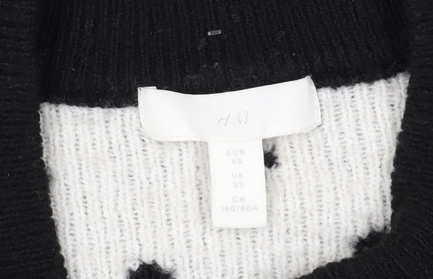 Womens UK Size XS H&M Black Pullover Jumper