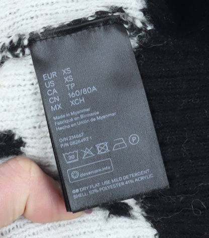 Womens UK Size XS H&M Black Pullover Jumper