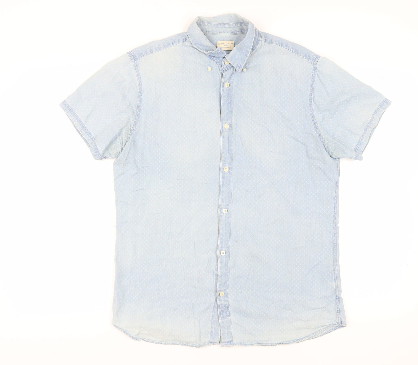 SELECTED HOMME Men's Blue Regular Fit Shirt 16.5