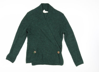 Womens UK Size M H&M Green Wrap Jumper