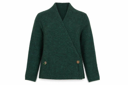 Womens UK Size M H&M Green Wrap Jumper
