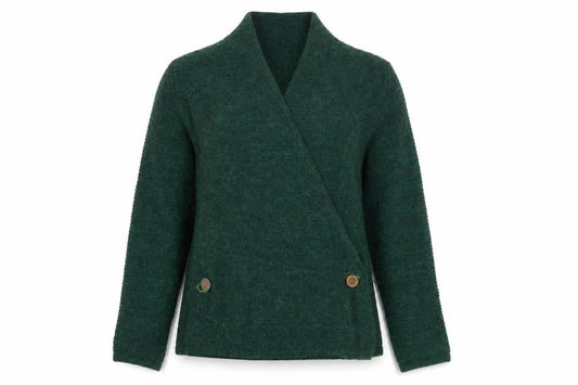 Womens UK Size M H&M Green Wrap Jumper