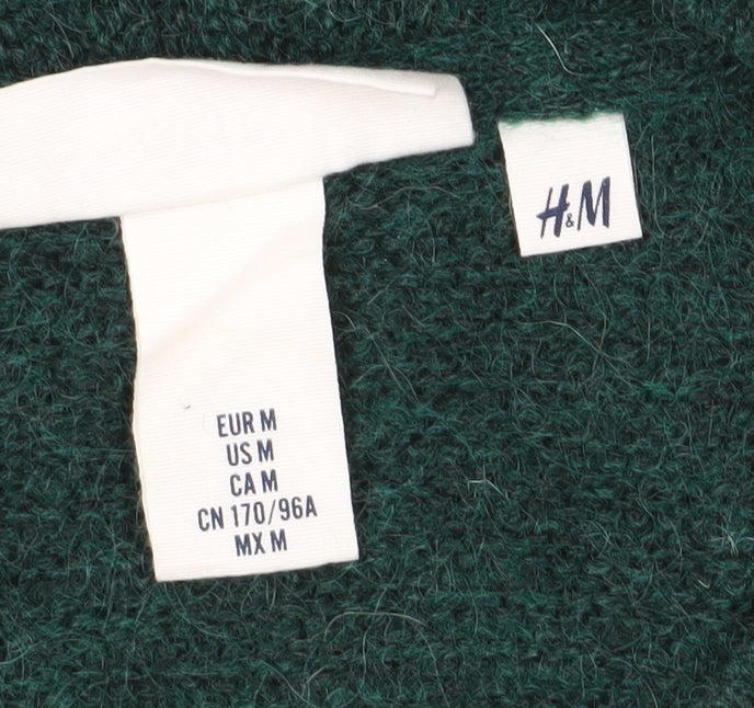 Womens UK Size M H&M Green Wrap Jumper