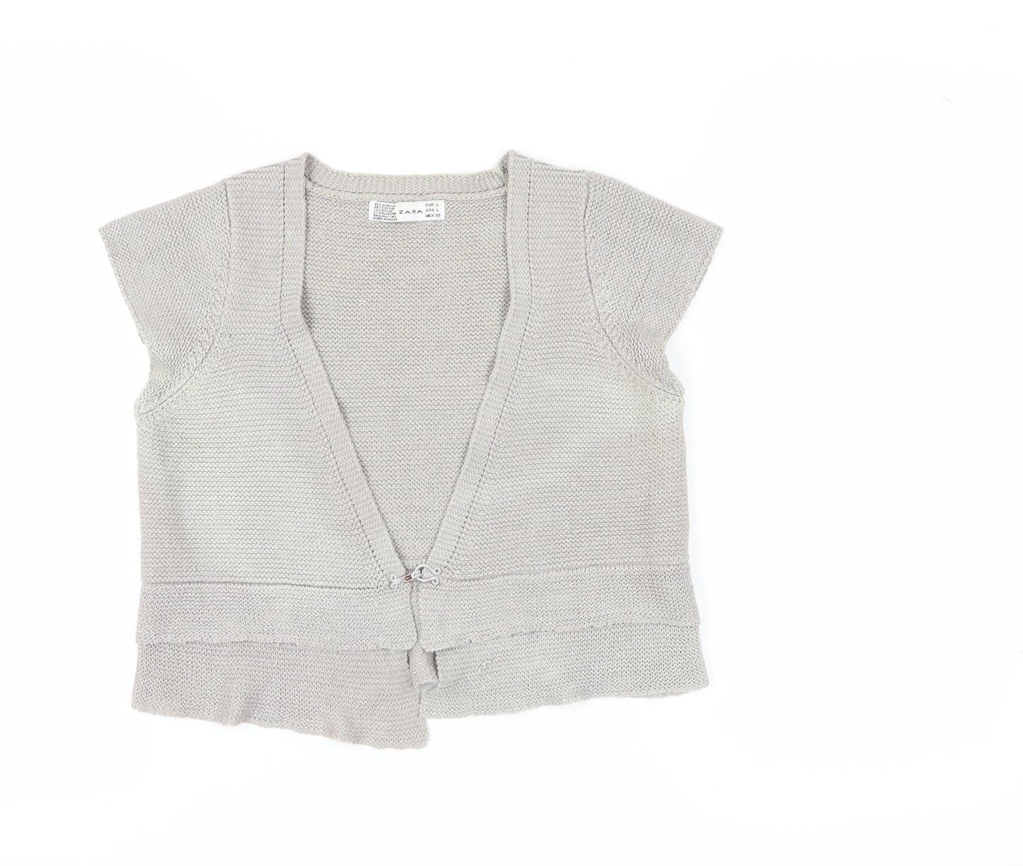 Womens UK Size L Zara Beige Vest Jumper