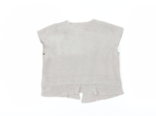 Womens UK Size L Zara Beige Vest Jumper