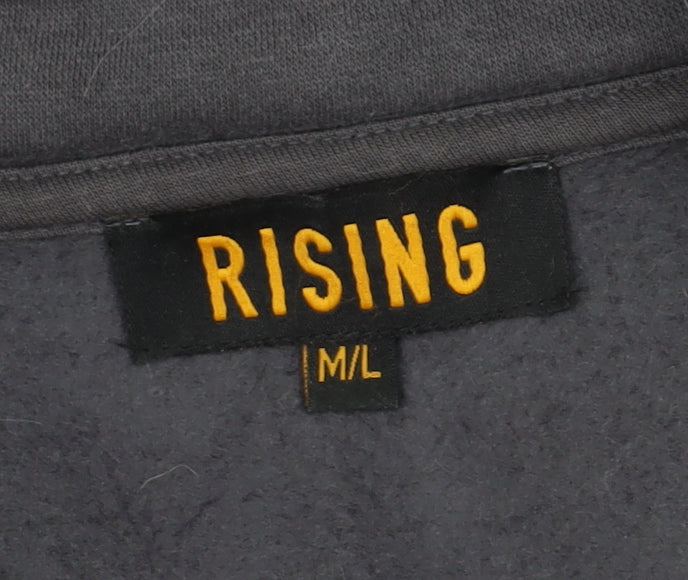 Rising Men's Black Henley Sweatshirt M