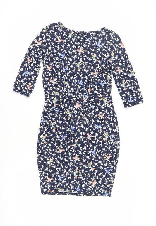 Warehouse Women's Multicoloured Bodycon Dress Size 12