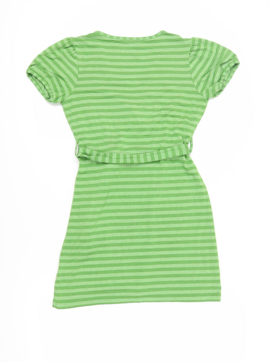 Per Una Women's Green Striped Wrap Dress Size 10