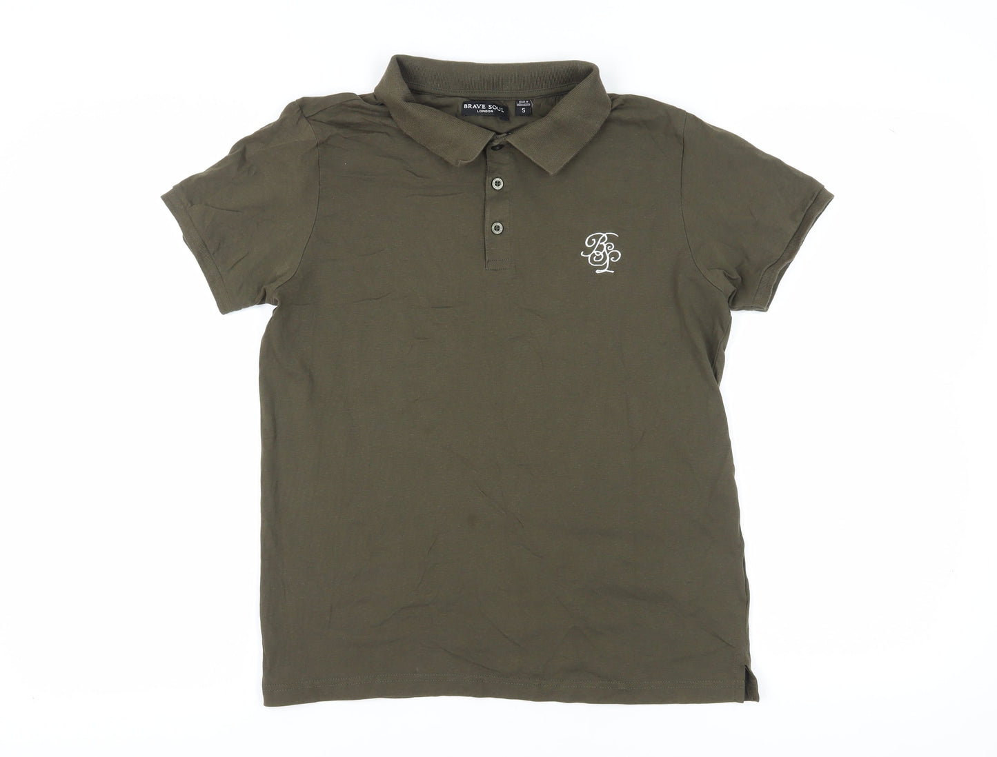Brave Soul Men’s Green Short Sleeve Polo, Size S
