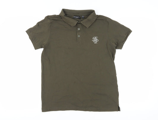 Brave Soul Men’s Green Short Sleeve Polo, Size S