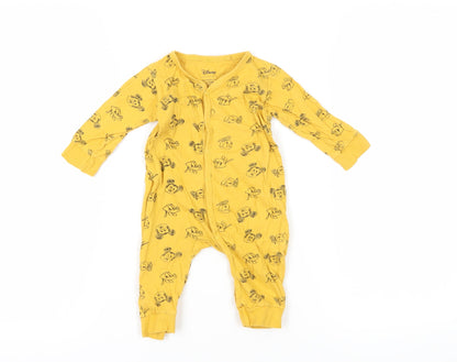 Disney Yellow Mickey Mouse Unisex Baby Babygrow, 9-12 Months