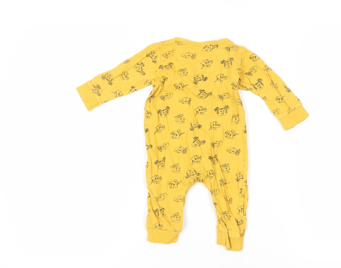 Disney Yellow Mickey Mouse Unisex Baby Babygrow, 9-12 Months
