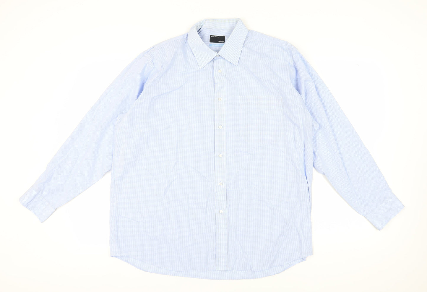 John Lewis Men's Blue Check Shirt Size 44