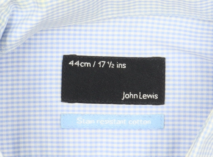 John Lewis Men's Blue Check Shirt Size 44