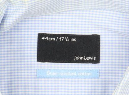 John Lewis Men's Blue Check Shirt Size 44