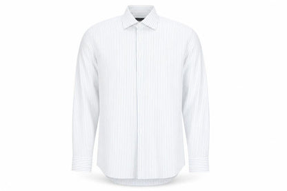 Daniel Hechter Men's White Striped Button-Up Shirt 44