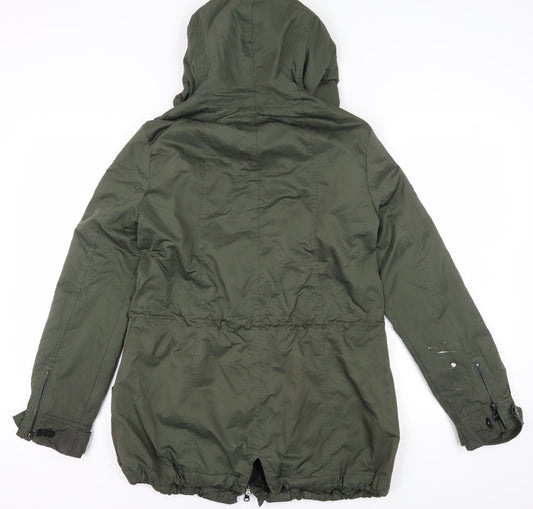 Armani Jeans Women's Green Parka Jacket Size 14