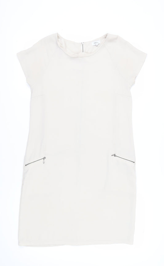 Next Women's Beige Short Shift Dress Size 10