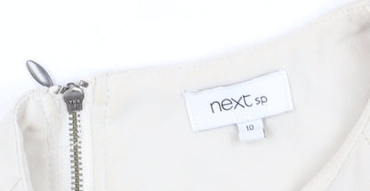 Next Women's Beige Short Shift Dress Size 10