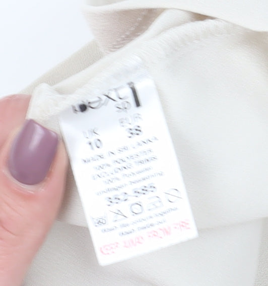 Next Women's Beige Short Shift Dress Size 10