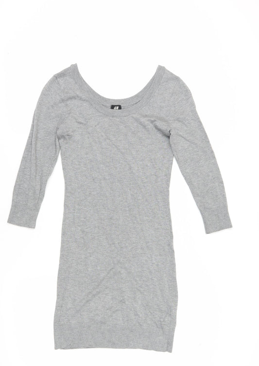 H&M Women's Grey Jumper Dress, S, Casual, Spring/Autumn