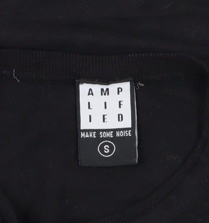 Amplified Black Graphic T-Shirt Unisex S Casual Style