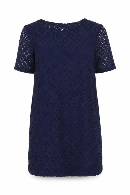 Next Women's Blue Lace Shift Dress Size 8