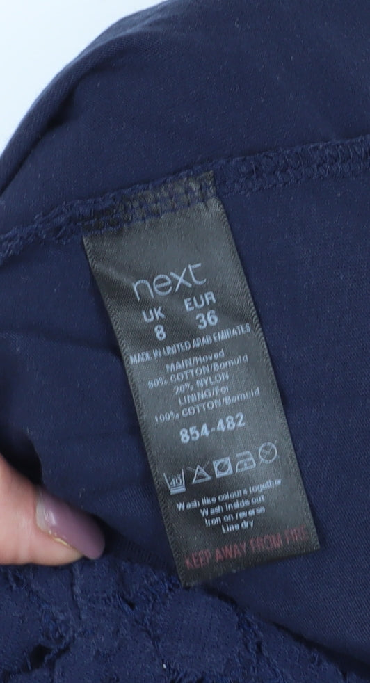 Next Women's Blue Lace Shift Dress Size 8