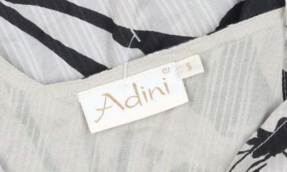 Adini Women's Floral A-Line Dress in S Beige/Black