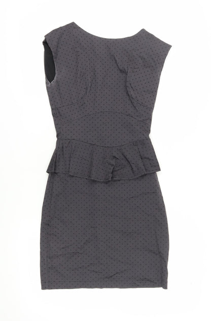 Louche Women's Black Polka Dot Sheath Dress, Size 8